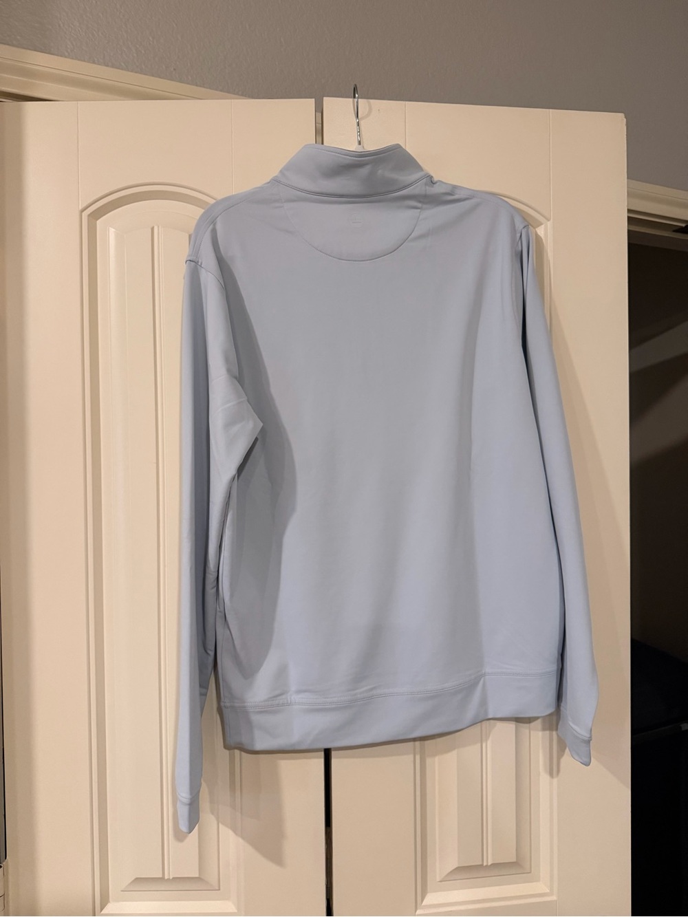 NWOT Peter Millar Pale Gray Half-Zip Pullover TCU logo - Picture 3 of 4